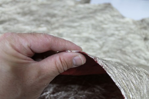 METALLIC LIGHT GOLD vintage wrinkled Goatskin leather 2 skins total 12sqf 1.0mm - Picture 7 of 10
