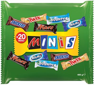 Mars Snickers Bounty Twix Milky Way Minis Schokoriegel Minis Mini 20er 400g