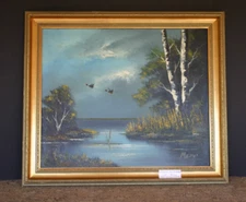 Artist Massop Oil Painting of Dutch Arnhem Landscape 1974 R-902