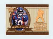 Terrell Davis 1999 99 Leaf Rookie & Stars Great American Heroes Insert Card R&S