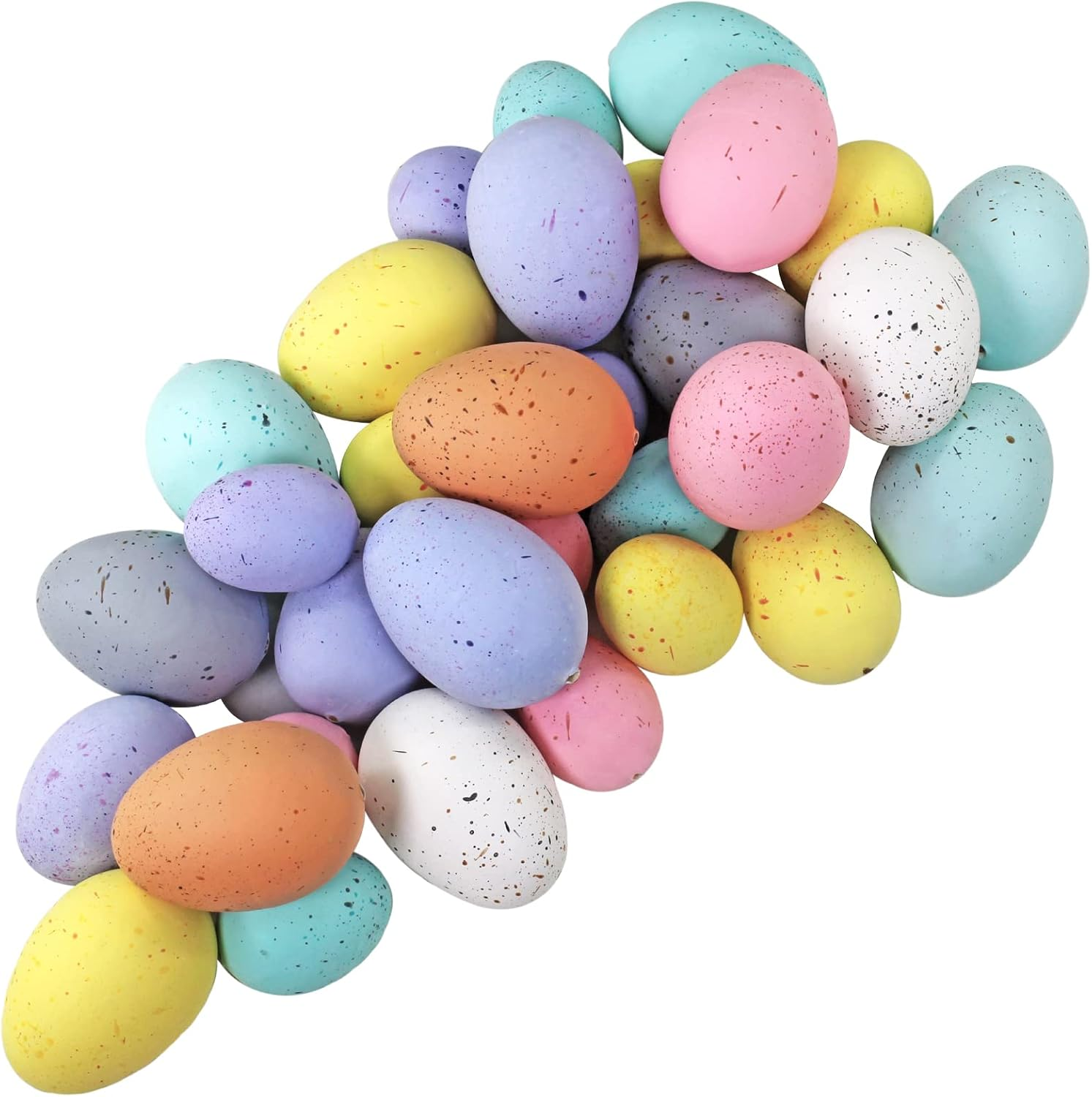 32 Pcs Assorted Faux Foam Easter Eggs Speckled Eggs Decorative Pastel Easter Egg