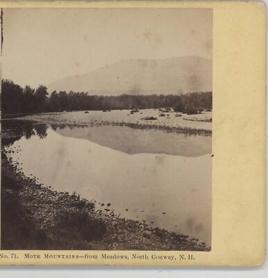 No. 71 Mote Mountains from Meadows North Conway NH John P. Soule Stereoview 1862