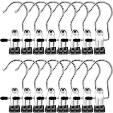 Boot Hangers Clips, 16 Pack Laundry Hooks Hanging Clips 16 PACK, Silver 