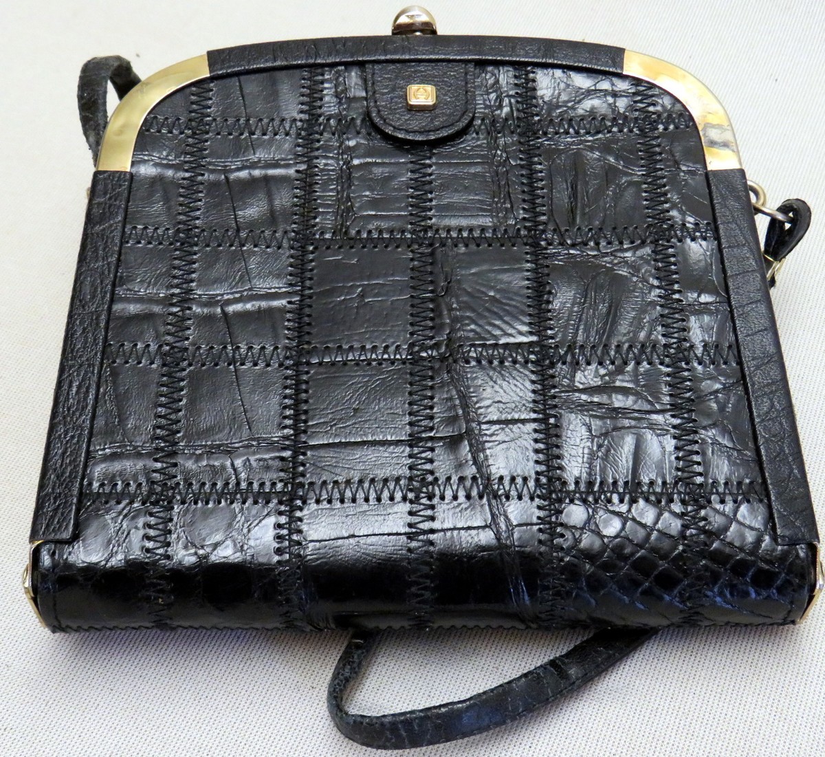 AIGNER Leder SCHULTERTASCHE Handtasche ABENDTASCHE Bügeltasche EXKLUSIV Top  1361