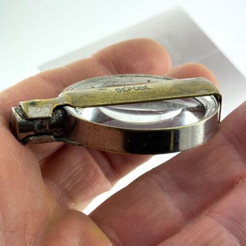 vintage FOLDING LOUPE DEPOSE France Measuring Magnifying Glass zeiss leitz brass - Bild 12 von 23
