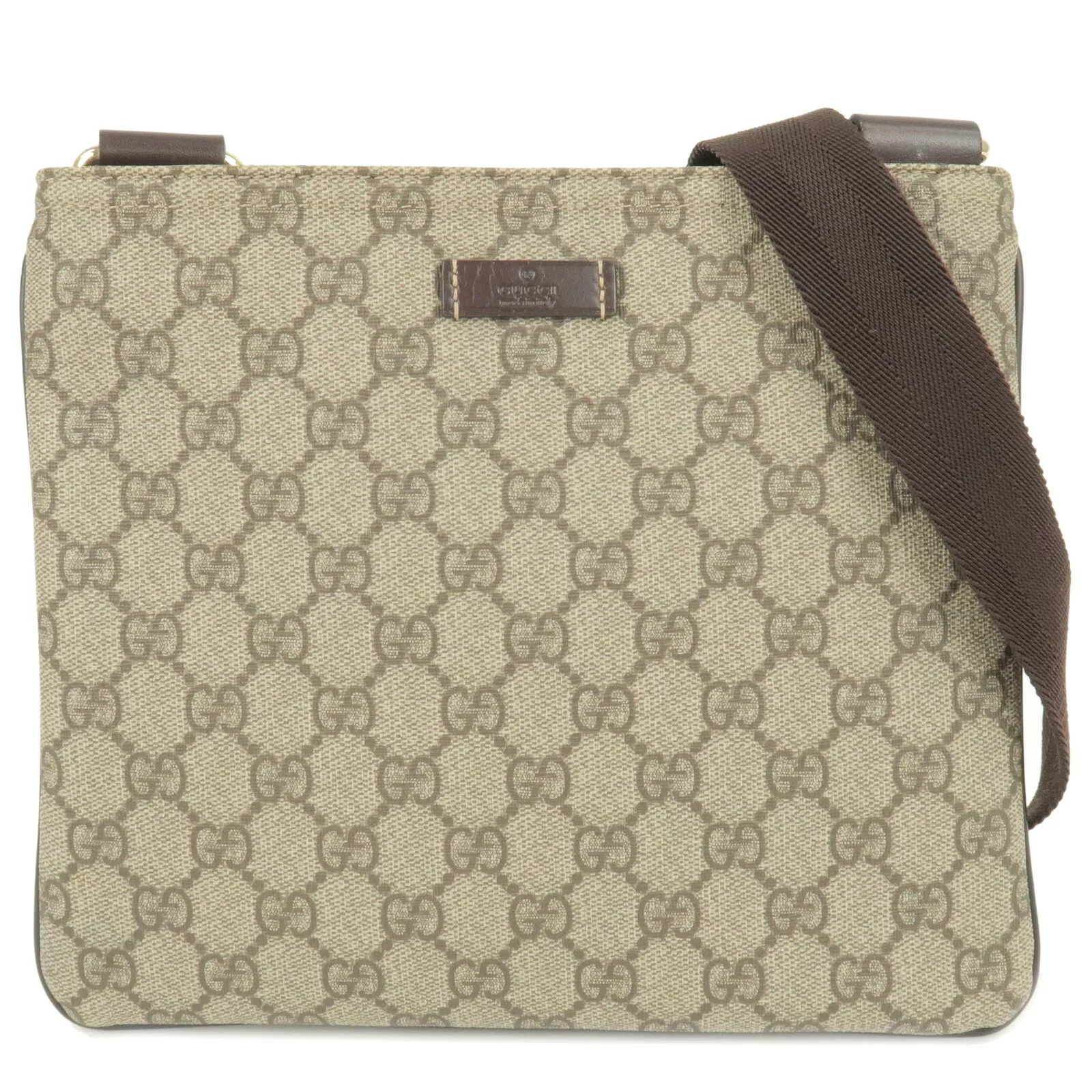 Authentique sac à bandoulière GUCCI GG Plus GG Supreme cuir beige 201538 occasion