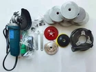 Stone Fabrication Wet Polisher Kit with Dust Shroud & 29 Diamond Polishing Pads