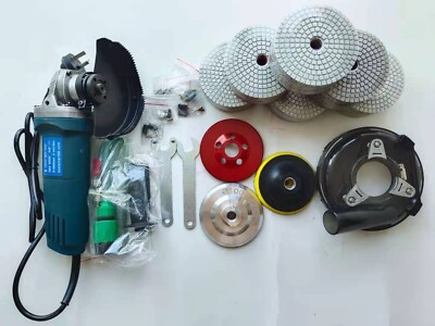 Floor & Countertop Polishing   Wet Polisher Grinder + Shroud + 29 Diamond Pads