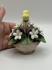 Vintage Capodimonte Italian Porcelain Flower Basket Decor Very Chipped  