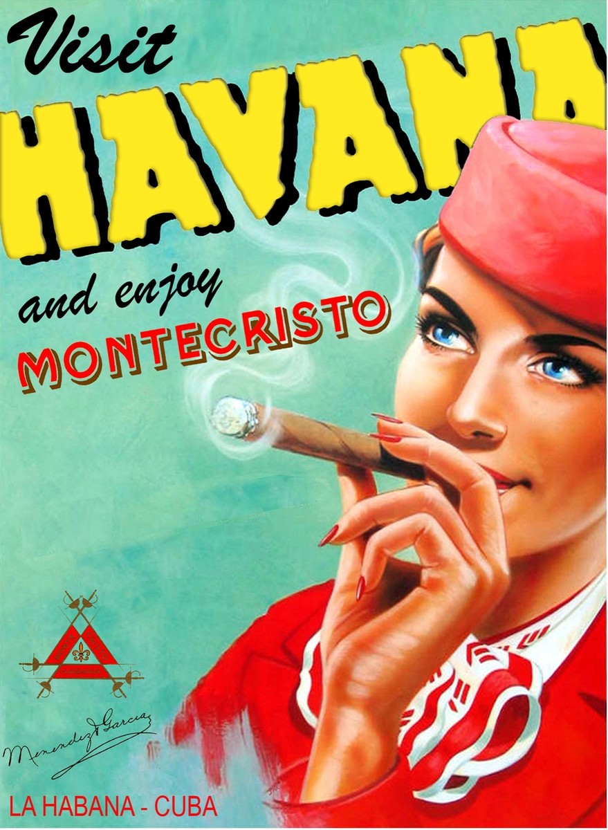 3099.Visit Havana.Tobacciana.Enjoy cigar travel Poster.Interior