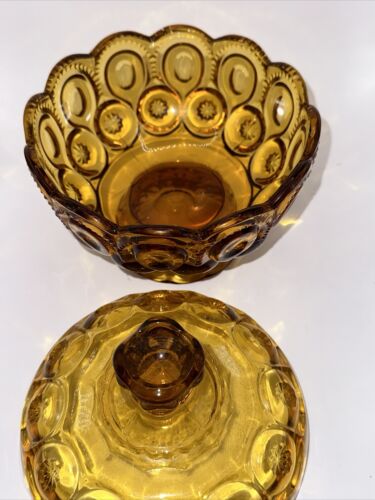 Vintage Amber Bubble Candy Dish, 7.5” - Picture 2 of 4