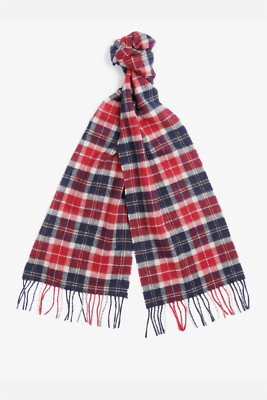  Barbour Schal New Check USC0001 RE75 Cranberry Tartan TU Unisex FW25