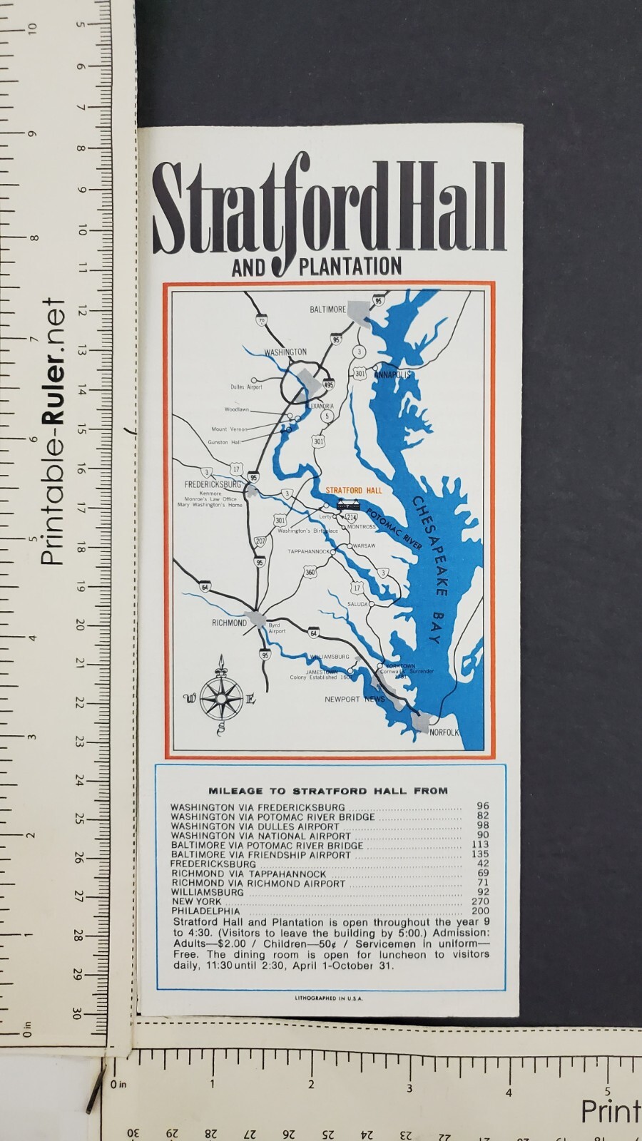 1970s Stratford Hall Plantation Robert Lightfoot Lee Vintage Travel Brochure thumbnail 4