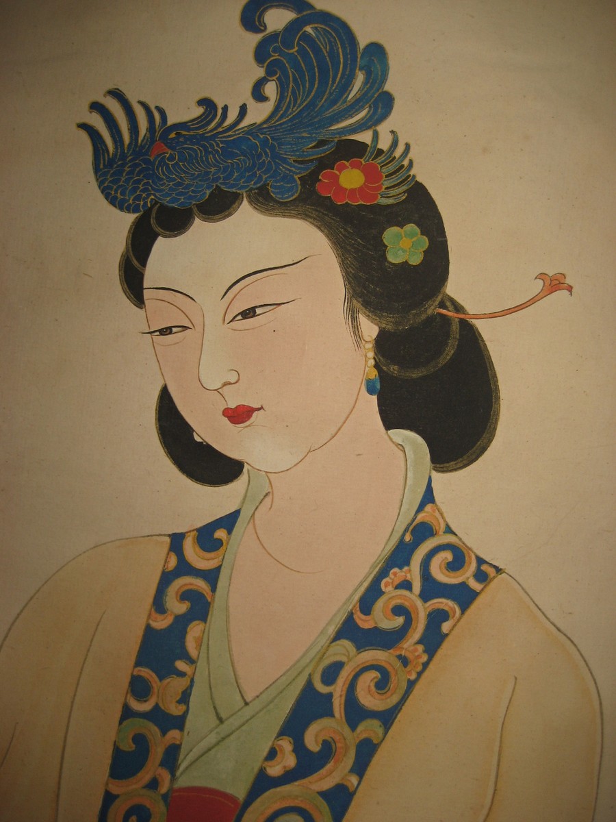 Chinese Vintage Signed Chang Dai-chien Wall Beatuy Hanging Scroll