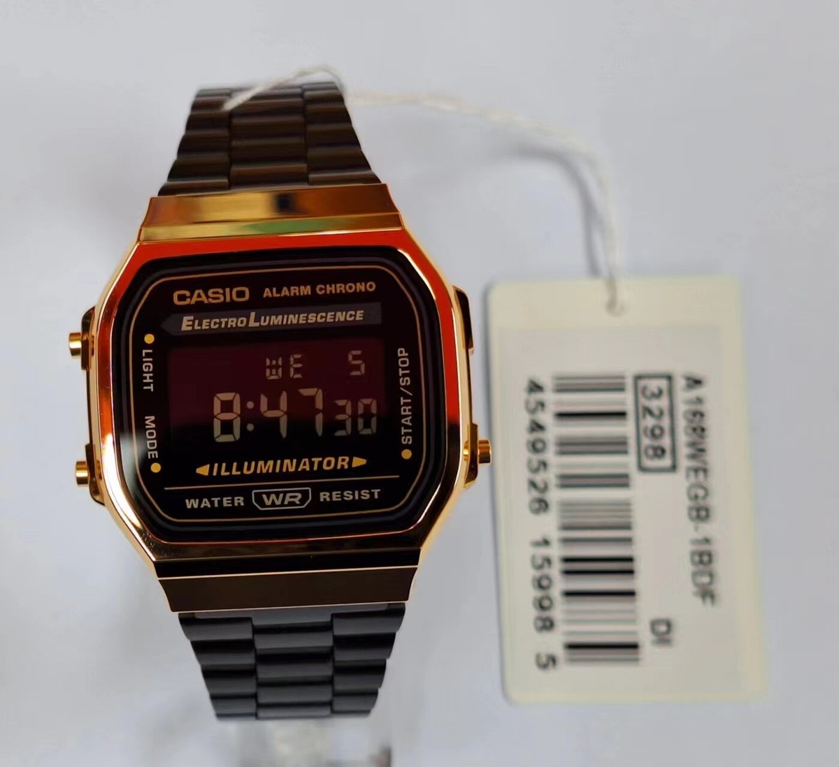 Casio A168WEGB-1B Black and Gold Ion Plated Retro Vintage Casio A168WEGB-1B Black and Gold Ion Plated Retro Vintage