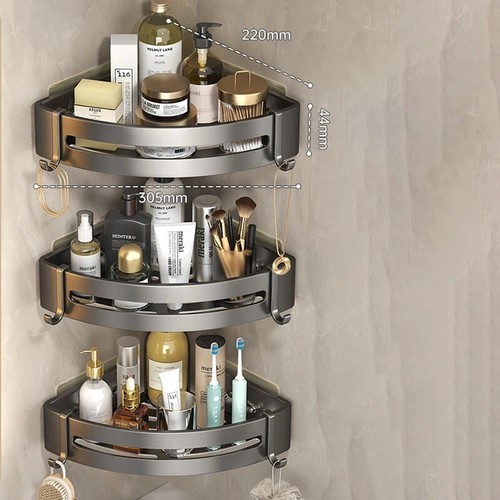 Klebend Badezimmer Shampoo Halter Dusche Caddy Regal Aufbewahrung Organizer ohne Bohren - Bild 11 von 30