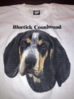 Vintage Nos Bluetick Coonhound Large White Single Stitch Screen Stars Best