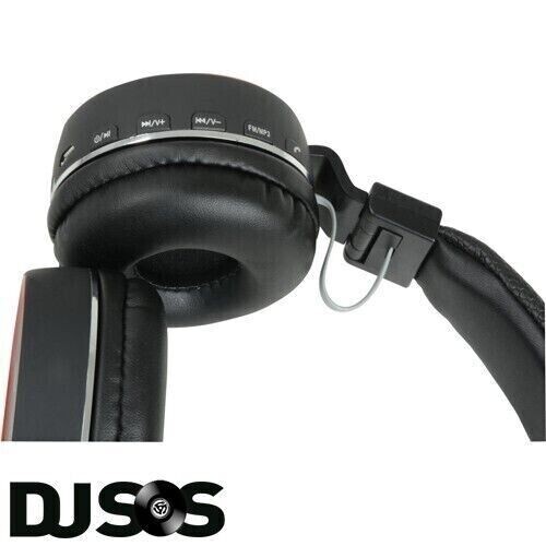 Foldable Stereo Bluetooth Headphones Wireless Headset Mic MP3 FM SD Slot iPhone - 第 3/8 張圖片