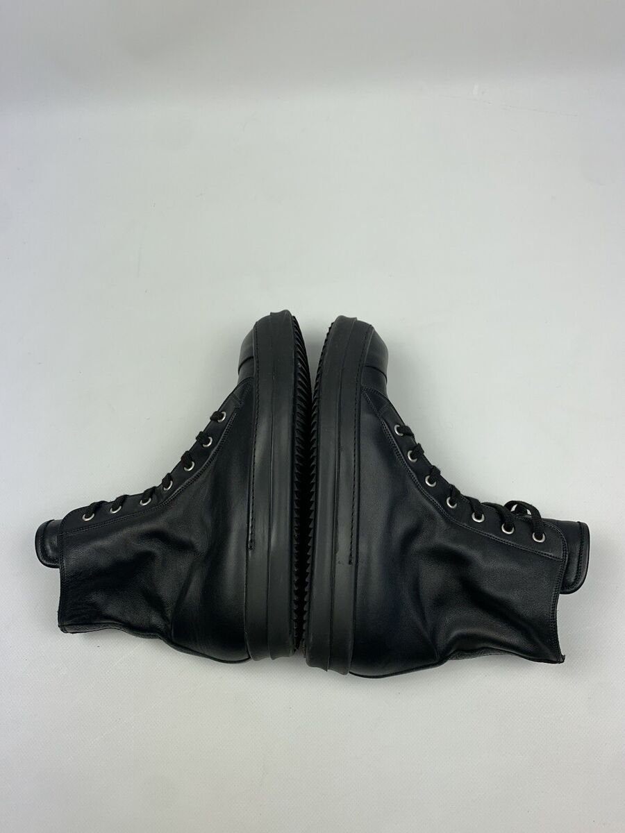 Rick Owens Ramones high men’s leather sneakers size 41 Black