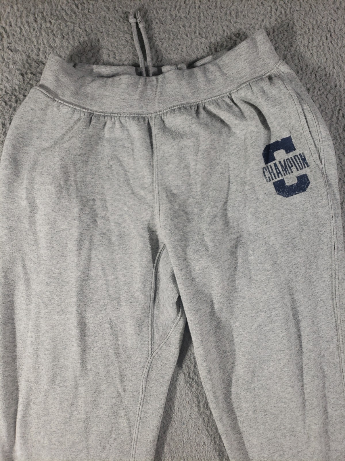 Champion Mens Large Gray Jogger Sweatpants Back Pocket Soft Cotton