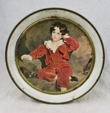 VINTAGE Guildcraft 1940's SUNSHINE BISCUITS TIN Master Lambton Boy in Red Velvet