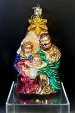 Merck Family's Old World Christmas 5-1/2" Ornament Holy Family Glass 2001