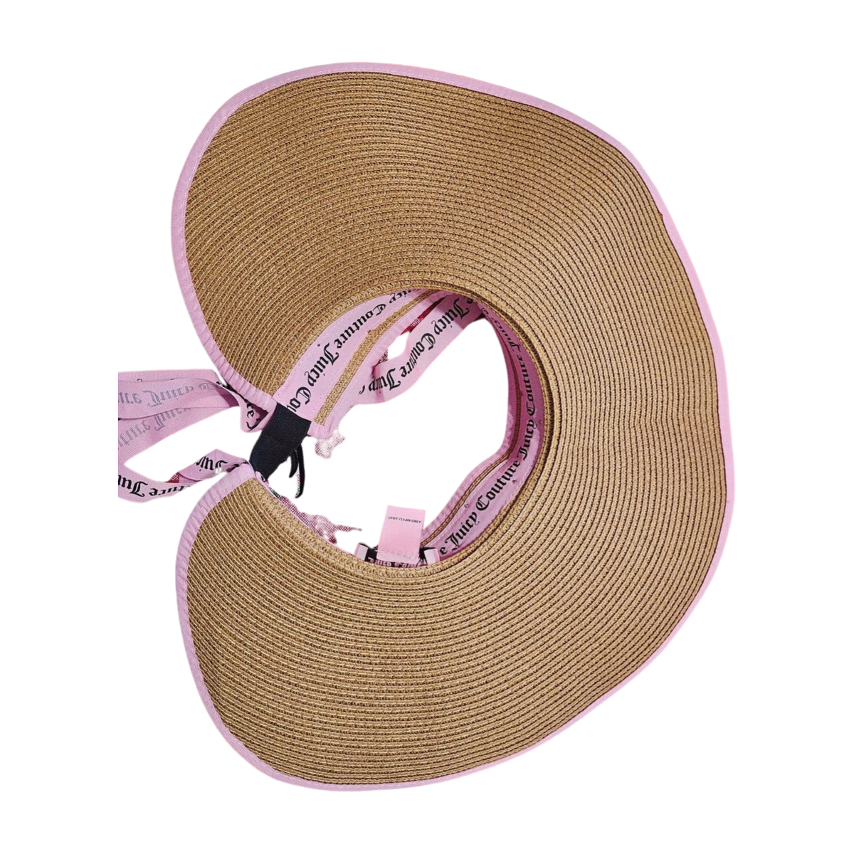 Juicy Couture Floppy Woven Sunhat with Pink Tassels Juicy Couture Pink Plaid Linen Beach Sun Hat | Mercari main image 4