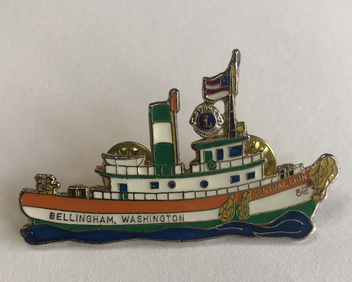 Bellingham Washington Lions Club Collectible Ship Lapel Pin 82