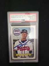 2018 Topps Heritage #580 Autograph Ronald Acuna Jr. Gem Mint 10/auto 10