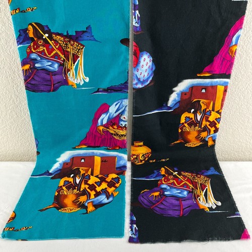 Alexander Henry Native American Women Cotton Quilt Fabric 1/2 YD Lot in 2 Colors - Picture 5 of 13