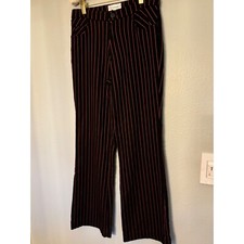 "Suggest" Red Pinstripe Flared Women's Pants Size Small 60s -70s Hippie Beatnik