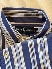 Polo Ralph Lauren Mens Dress Shirt Striped Classic Fit Button Up 15.5 32/33