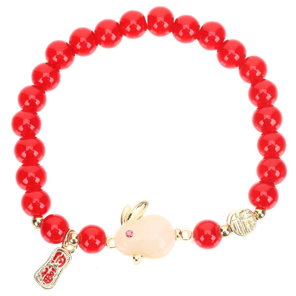 Bracciale Coniglio Perline Rosse Miss Capodanno Serpente San Valentino Bracciali