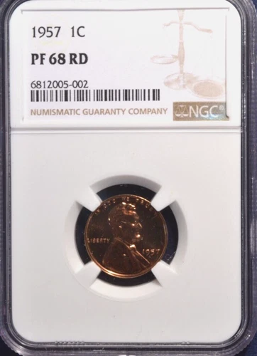 1957 Lincoln 1c Proof Wheat Cent NGC Certified PF 68 RD
