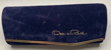 Vtg. Oscar de la Renta Glasses Case Velvet Purple With Gold Trim GORGEOUS!