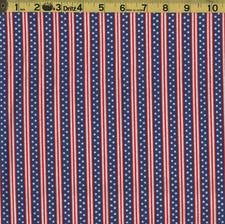 PATRIOTIC STRIPES Red White Blue Stars Stripes 100 Cotton Fabric By the YARD 