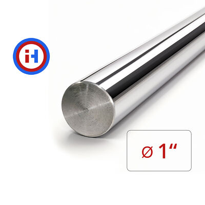 Induction Hardened Chrome Plated Steel Rod - 1'' Dia x 12'' length, 1045 steel bar