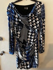 Blue and black medium dress- Great colors and great for a Holiday Party!
