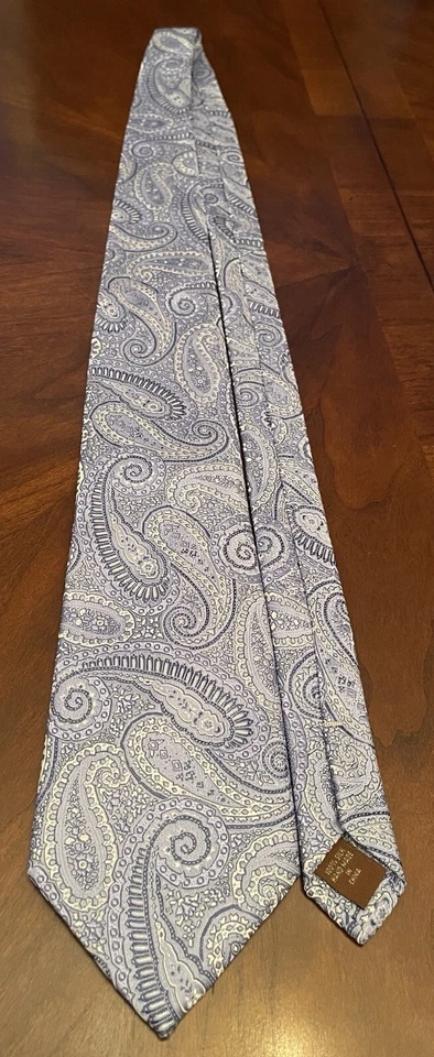 Галстук мужской Tasso Ella синий ручной работы 100% шелк сделано в Китае - Изображение 3 из 4