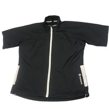 Sunice Short Sleeve Full Zip Golf Windbreaker Jacket Black White Womens Large