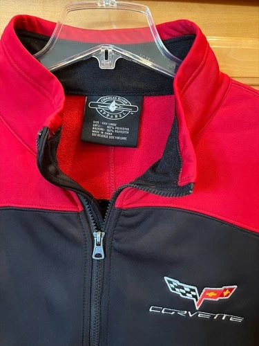 Charles River Apparel Corvette Jacket Men XXXL Black Red Full Zip Fleece Lined image 2