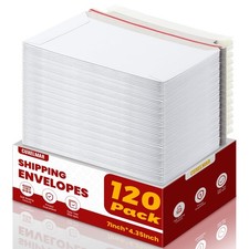 120 Pack White Rigid Mailers, 7"x4.35" Trading Card Shipping Envelopes