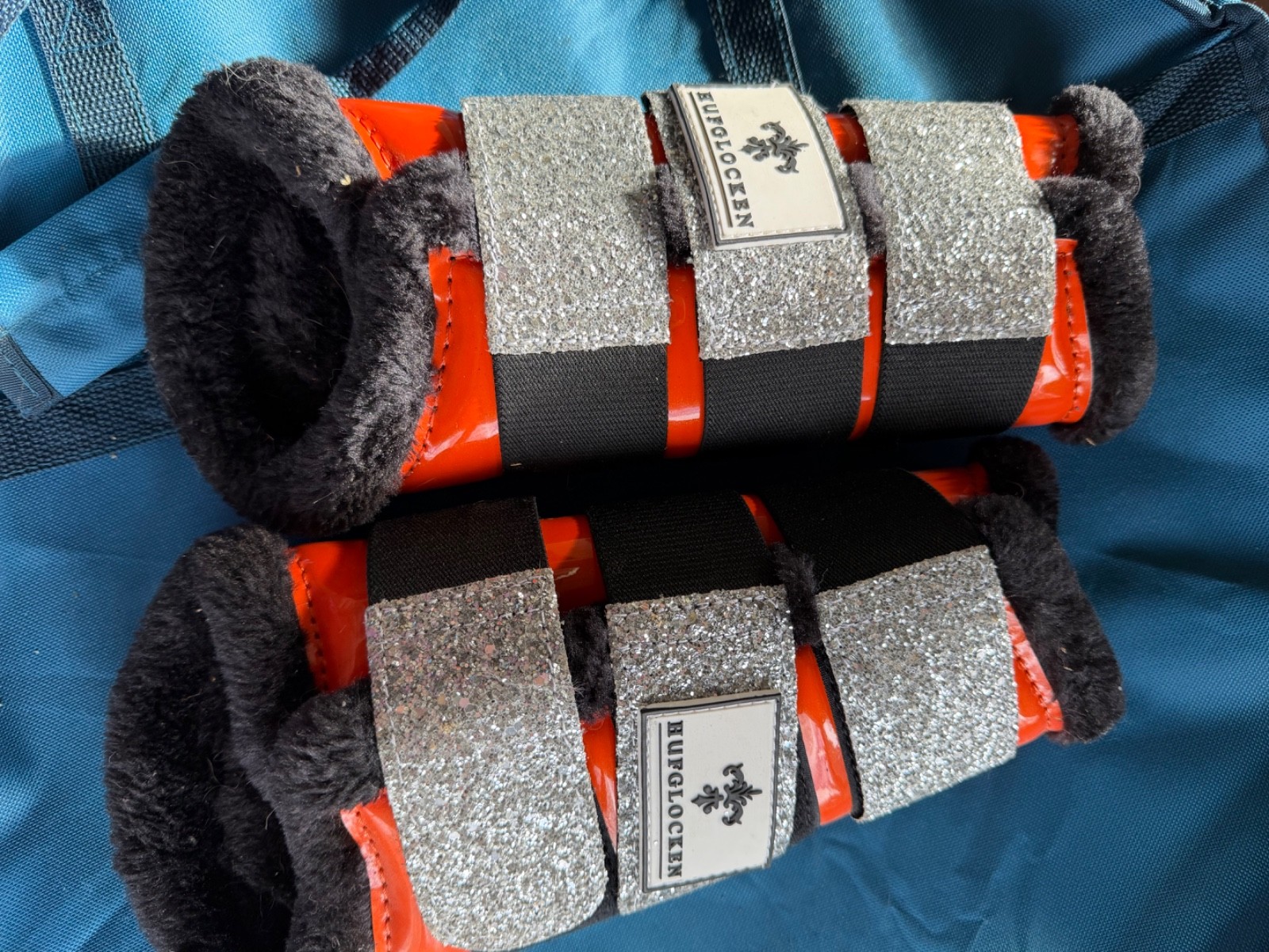 Hufglocken Patent Orange brushing boots XL