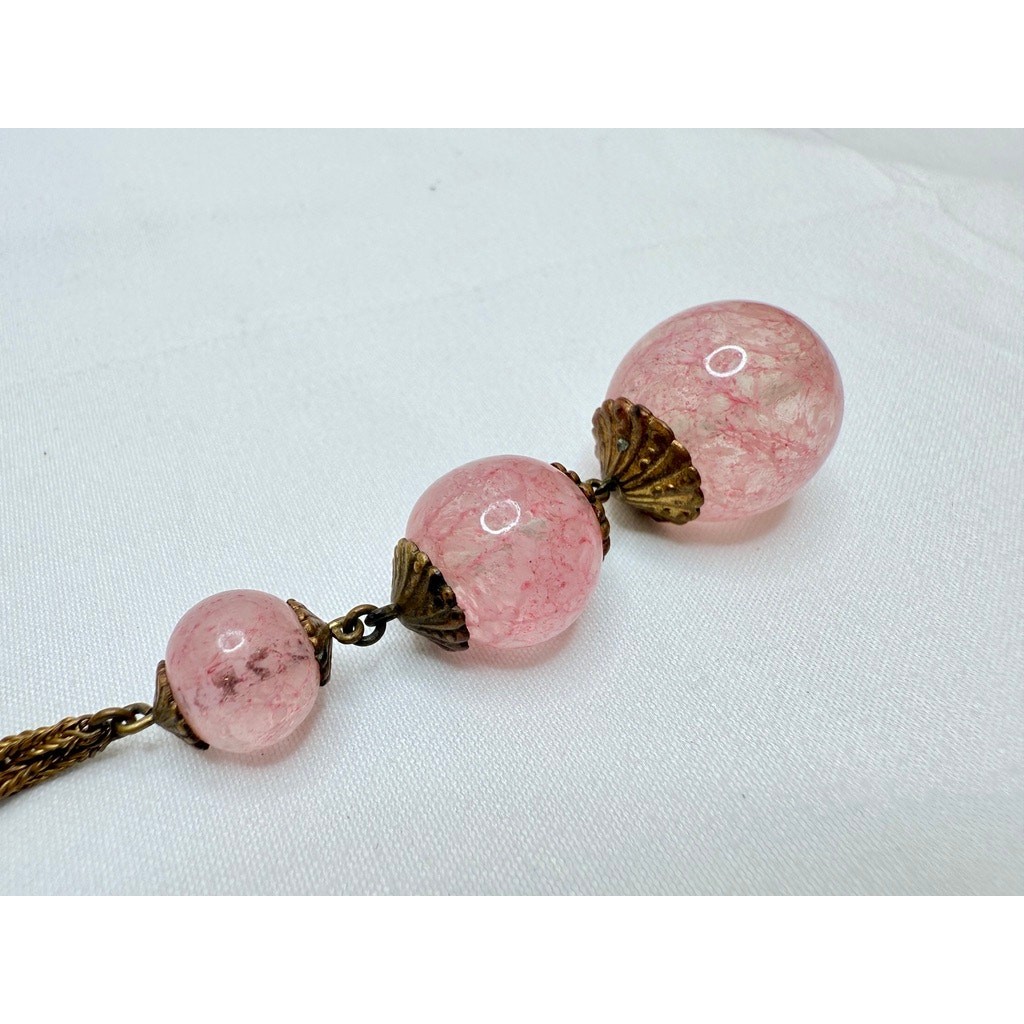 Antique Art Deco Czech 'Sugar Glass' Lavalier Necklace View 4
