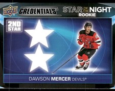 2021-22 UD Credentials #2SR-7 Dawson Mercer Star of the Night: 2nd Star Rookies