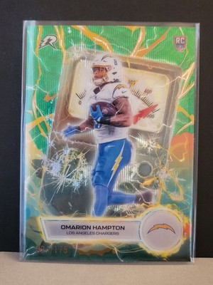 2025 Topps Resurgence OMARION HAMPTON #VT-9 Volting Green Surge /175 RC Chargers