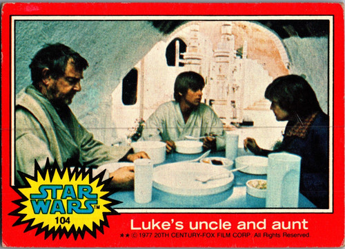 1977 Topps Star Wars #104 Luke's uncle and aunt — TAG (grade unconfirmed)
