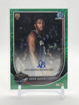 2025-26 Bowman Chrome #BCA-DQ Derik Queen Base Chrome Auto Green