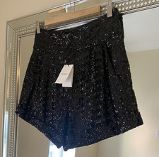 Isabel Marant Orta Hot Pants Shorts Black Sequin High Rise Size 40