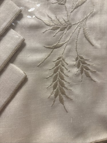 Tovagliette Boho lino Pioneer nuove vintage tovaglioli ricamati grano decorazione floreale - Foto 5 di 21